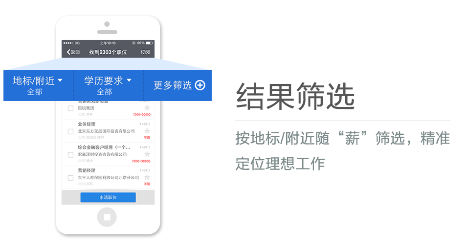 按地標/附近隨“薪”篩選，精準定位理想工作